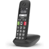 Gigaset E290R, Analoges/DECT-Telefon, Kabelloses Mobilteil, 150 Eintragungen, Anrufer-Identifikation, Schwarz