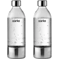 AARKE PET Wasserflasche, Karbonisiererflasche, Edelstahl, Transparent, PET, Edelstahl, 650 ml, Kompatibel mit Carbonator 3, Carbonator II und Carbonator I., 2 Stück(e)