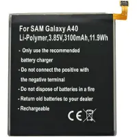 AccuCell Akku passend für Samsung Galaxy A40, Li-Polymer, 3,85V, 3100mAh, 11,9Wh, built-in, ohne Werkzeug