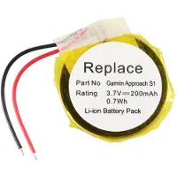 ENT Akku passend für Garmin Approach S4, Approach S1 GPS Golfuhr Li-Ion Akku 361-00047-00, 361-00064-00 Approach S3, 32,8 x 3,7mm
