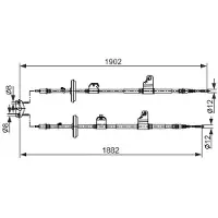 Bosch Handbremsseil Seilzug Feststellbremse für CHEVROLET Trax I (U200) 1 987 482 562