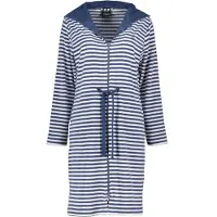 Cawö Bademantel Home 834 Kapuze & Tunnelzug Night Blue Damen-XL