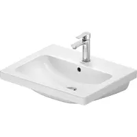 Duravit DU D-Code 2.0, Waschtisch, 600x480mm, mit Überlauf, mit Hahnlochbohrung, Weiß Hochglanz, 1 Stk.