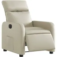 vidaXL Relaxsessel Elektrisch Creme Kunstleder