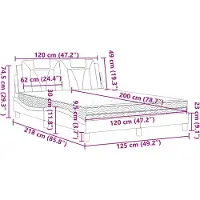 vidaXL Bett "Viana" mit Matratze Weiß und Schwarz 120x200 cm Kunstleder