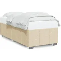vidaXL Bettgestell ohne Matratze Creme 90x200 cm Stoff