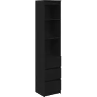 vidaXL Highboard Schwarz Eichen-Optik 37,5x35x180 cm Holzwerkstoff