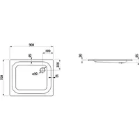 Laufen H2150137570401 DW PLATINA 750x900x65 Stahl Abl.