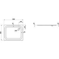 Laufen H2150407570401 DW PLATINA 800x1000x25 Stahl Abl.
