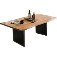 SIT Möbel Baumkante-Tisch | 36 mm Akazie-Platte natur | Metallgestell schwarz | B 160 x T 85 x H 75,6 cm | 16089-11 | Serie TOPS & TABLES