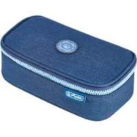 Herlitz beatBox ABC Blue/Turquoise, Weiches Federmäppchen, Polyester, Dunkelblau, Türkis, Muster, Reißverschluss, Erwachsene/Kinder