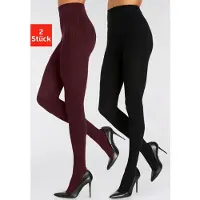 LASCANA Strickstrumpfhose 2 Stk. tlg. mit Zopfmuster