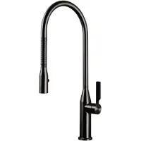 Herzbach LIVING Spültisch-EHM Griff seitlich Spirale Black Steel