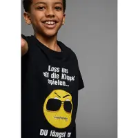 Kidsworld T-Shirt "Mit Spruch: LASS UNS: HALT DIE KLAPPEN SPIELEN" Kurzarm, Basic-Passform, mit trendigen Statements und Sprüchen