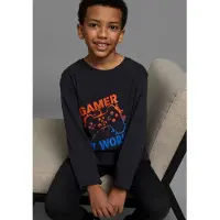 Kidsworld Langarmshirt "GAMER AT WORK" langärmlig, aus Baumwolle, aus Jerseystoff