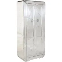 SIT Möbel Schrank | 2 Türen, 3 Böden innen, 1 Kleiderstange | Mangoholz + MDF mit Alu beschlagen silber | B 80 x T 40 x H 180 cm | 01764-21 | Serie AIRMAN