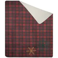 Eurofirany Weihnachtsdecke CHERRY, weich und flauschig, aus Baumwolle und Acrylfasern, mit Karo- und Schneefloc