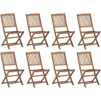 vidaXL Klappbare Gartenstühle mit Kissen 8 Stk. Massivholz Akazie - Gartenstühle