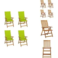 vidaXL Hochlehner Verstellbar 4 Stk. mit Auflagen Massivholz Akazie - Gartenstühle