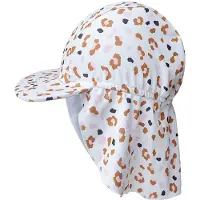 Swim Essentials Sonnenhut mit Nackenschutz Kaki Leopard Gr. 48/50