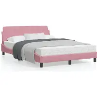 vidaXL Bettgestell mit Kopfteil "Dover" Rosa 120x200 cm Samt