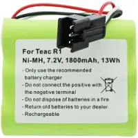 AccuCell Akku passend für Teac R1 Akku, BP-R1EU, BP-R12EU, BP-R1EU, BP-R2, BP-R5, 7,2V 1800mAh