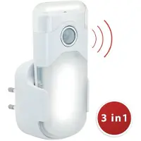 Velamp LED Nachtlicht mit automatischer Notbeleuchtung, Anti-Blackout, praktische Taschenlampenfunktion, mit Bewegungsmelder und PIR-Sensor, vertikale Buchse