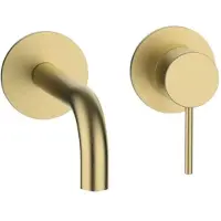Herzbach MODUL7 IX PVD BRASS STEEL Waschtisch-Wandbatterie Farbset Ausladung 16 cm