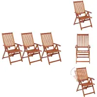 vidaXL Klappbare Gartenstühle 3 Stk. Massivholz Akazie - Gartenstühle