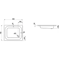 Laufen H2150237570401 DW PLATINA 750x900x150 Stahl Abl.
