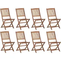 vidaXL Klappbare Gartenstühle mit Kissen 8 Stk. Massivholz Akazie - Gartenstühle