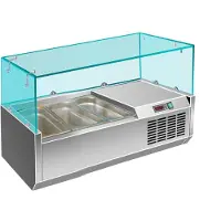 Saro Kühlaufsatzvitrine 955 mm breit mit Glasaufsatz | 3x 1/3 GN