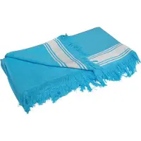 Kariban Fouta Strandtuch K128 turquoise/white one size