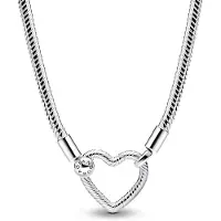 Pandora 393377C00-45 Damen-Collier Silber mit Herz-Verschluss