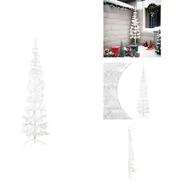 vidaXL Künstlicher Halb-Weihnachtsbaum mit Ständer Schlank Weiß 210 cm - Weihnachtsbäume