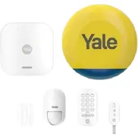 Yale Smart Alarm Starter-Kit, 6-teilig – Steuereinheit, Sirene, Tastatur, Fernbedienung, Bewegungsmelder, Fenster-/Türsensor