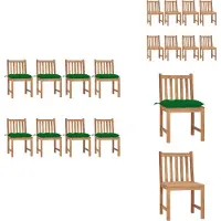 vidaXL Gartenstühle 8 Stk. mit Kissen Massivholz Teak - Gartenstühle