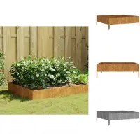 vidaXL Hochbeet 100x100x33,5 cm Cortenstahl