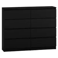Top E Shop Topeshop M8 120 CZERŃ, Schwarz, 8 Schublade(n), Partikelbord, Einfarbig, Modern, Partikelbord