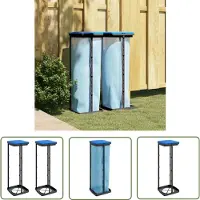 The Living Store Müllsackständer 2 Stk. Schwarz und Blau 120 L PP