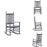 vidaXL Schaukelstuhl mit gebogener Sitzfläche Grau Pappelholz - Gartenstühle