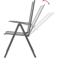 vidaXL Stapelbare Gartenstühle 2 Stk. Stahl Grau - Gartenstuhl - Gartenstühle - Gartenstuhl Verstellbar - Gartenstühle Verstellbar