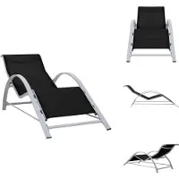 vidaXL Sonnenliege Textilene und Aluminium Schwarz - Sonnenliegen