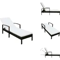 vidaXL Sonnenliege mit Auflage Poly Rattan Braun - Sonnenliegen