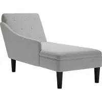 Super Merchant Chaiselongue mit Kissen und Rechter Armlehne Wolkengrau Stoff