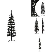vidaXL Künstlicher Halb-Weihnachtsbaum Ständer Schlank Schwarz 120 cm - Weihnachtsbäume