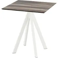 Veba Infinity Terrassentisch Weiß gestell + Tropical Wood HPL 70x70 cm