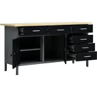 vidaXL Arbeitstisch Schwarz 160 x 60 x 85 cm Stahl - Werkbank - Werkbänke - Werktisch - Werktische
