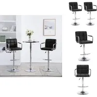 vidaXL Barhocker 2 Stk. Schwarz Kunstleder - Barhocker