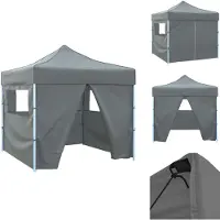 vidaXL Faltzelt Partyzelt Pop-Up mit 4 Seitenwänden 3 x 3 m Anthrazit - Pavillons & Partyzelte